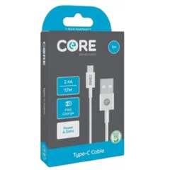 Core type-c cable 1m TPE W3hite 2.4A/12W Fast charge