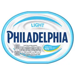 Philadelphia Light Soft Cream Cheese The same great taste with 40% Less Fat Tub 165 g
